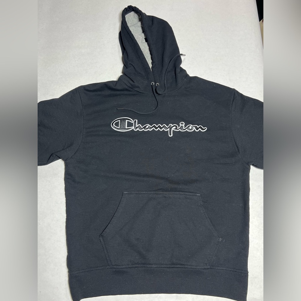 Black Champion Logo hoodie size large.